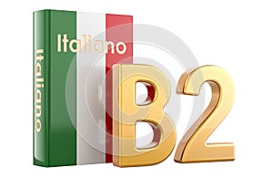 B2 Italian level, concept. Level upper intermediate, 3D rendering