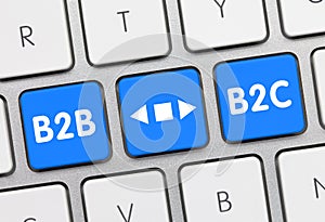 B2B-B2C - Inscription on Blue Keyboard Key