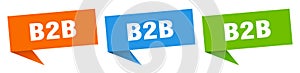 b2b banner. b2b speech bubble label set.
