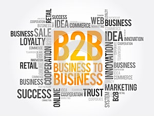 B2B - Business To Business word cloud, concept background