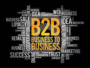 B2B - Business To Business word cloud, concept background