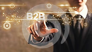 B2B text with businessman