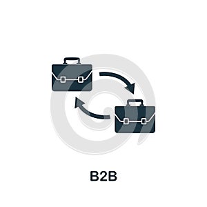 B2B vector icon symbol. Creative sign from business management icons collection. Filled flat B2B icon for computer and mobile