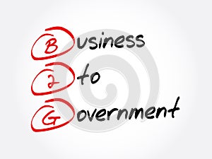 B2G - Business To Government acronym, business concept