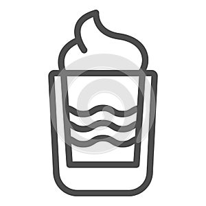 B52 cocktail line icon. Burning drink vector illustration isolated on white. Bar outline style design, designed for web