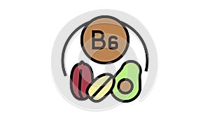 b6 vitamin color icon animation