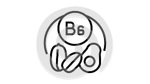 b6 vitamin line icon animation