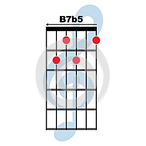 B7b5 guitar chord icon