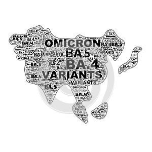 BA.5 BA.4 Omicron Variant Coronavirus Covid-19 Outbreak Header Background Illustration