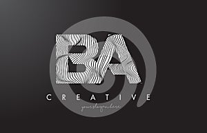 BA B A Letter Logo with Zebra Lines Texture Design Vector.