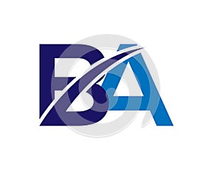 BA Letter Logo Design Vector Icon.