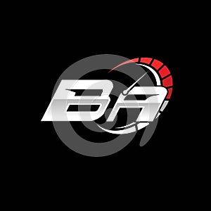 BA Logo Letter Speed Meter Racing Style