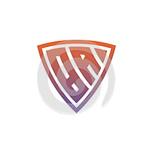 BA Logo Shield Monogram Gradient Style Design