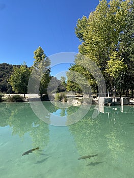 BaÃ±os de las Mulas in Lagunas de Ruidera in Castilla la Mancha, Spain. photo