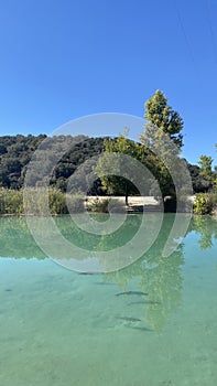 BaÃ±os de las Mulas in Lagunas de Ruidera in Castilla la Mancha, Spain. photo