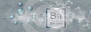 Ba symbol. Barium chemical element