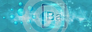 Ba symbol. Barium chemical element