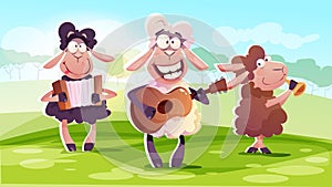 Baa Baa Black Sheep vector concept