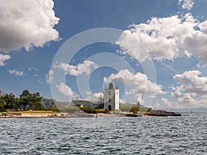 Baagoe or Baago island lighthouse in Little Belt, Southern Denmark