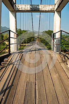 Baan Haad Ngio Hangers Bridge, Wang Krachae Subdistrict, Kanchanaburi City, Thailand - 21 April 2019