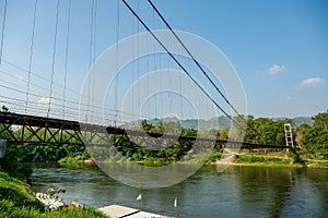 Baan Haad Ngio Hangers Bridge, Wang Krachae Subdistrict, Kanchanaburi City, Thailand - 21 April 2019