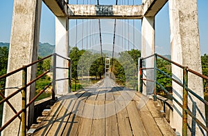 Baan Haad Ngio Hangers Bridge, Wang Krachae Subdistrict, Kanchanaburi City, Thailand - 21 April 2019