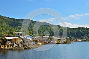 Baan rak thai , the village in a lake