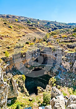 Baatara gorge sinkhole in Tannourine, Lebanon