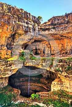 Baatara gorge sinkhole in Tannourine, Lebanon