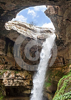 Baatara gorge waterfall and the natural bridges, Tannourine, Lebanon