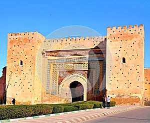 Bab Agnaou -is one of the nineteen gates of Marrakesh, Morocco. It was built in the 12th centrury in the time of the Almohad photo