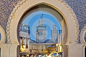 Bab Bou Jeloud gate at Fez, Morocco photo