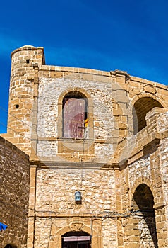 Bab Ljhad, a fortification tower in the city walls of Essaouira, Morocco