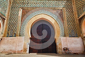 Bab Mansour Gate in Meknes the gate finished in 1732. Meknes is one of the four Imperial cities of Morocco and the sixth largest