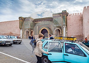 The Bab Mansour gate in Mequinez, Morocco.
