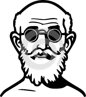 Baba - black and white vector illustration