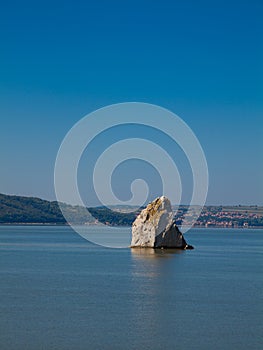 Baba Caia rock in Danube photo