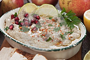 Baba ghanoush, levantine eggplant dip