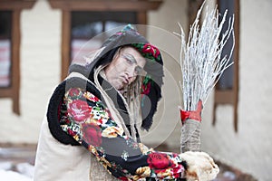 Baba Yaga. Fairy tale character evil grandmother from Russian fairy tale