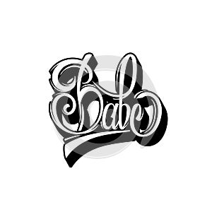 Babe. Vector handwritten lettering.