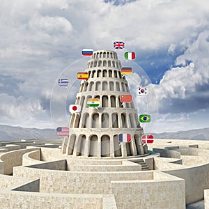 Babel tower concept photo