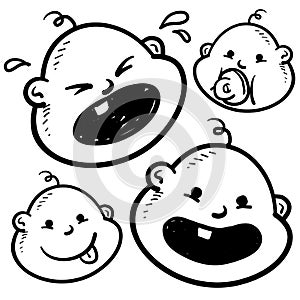 Babies emotions sketch