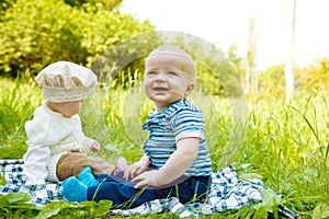 Babies in park