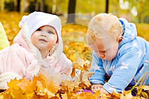 Babies in park