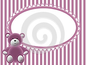 Babies pink background with bear
