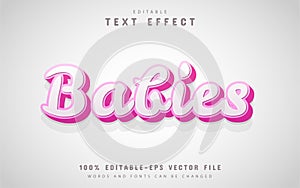 Babies text effect editable