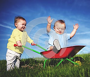 Babies Toddlers Enjoyment Fun Playing Concept