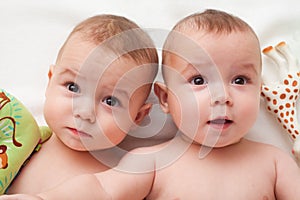 Babies with toys photo