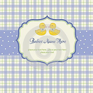 babies twins shower card