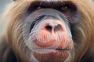 baboon facial expressions close-up series